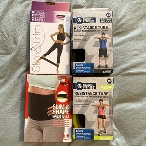 Resistance Tube Set - Medium & Extra Heavy bundle Resistance Band & waist belt